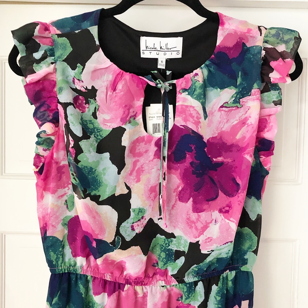 Nicole Miller Studio | Ruffle Sleeve Maxi DressNWT - Picture 3 of 8